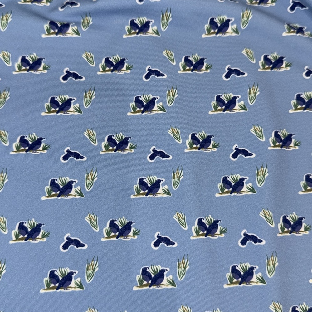 Blue Quail Performance Short Sleeve Blue Polo Shirt with Quail Print 2T - Picture 8 of 11